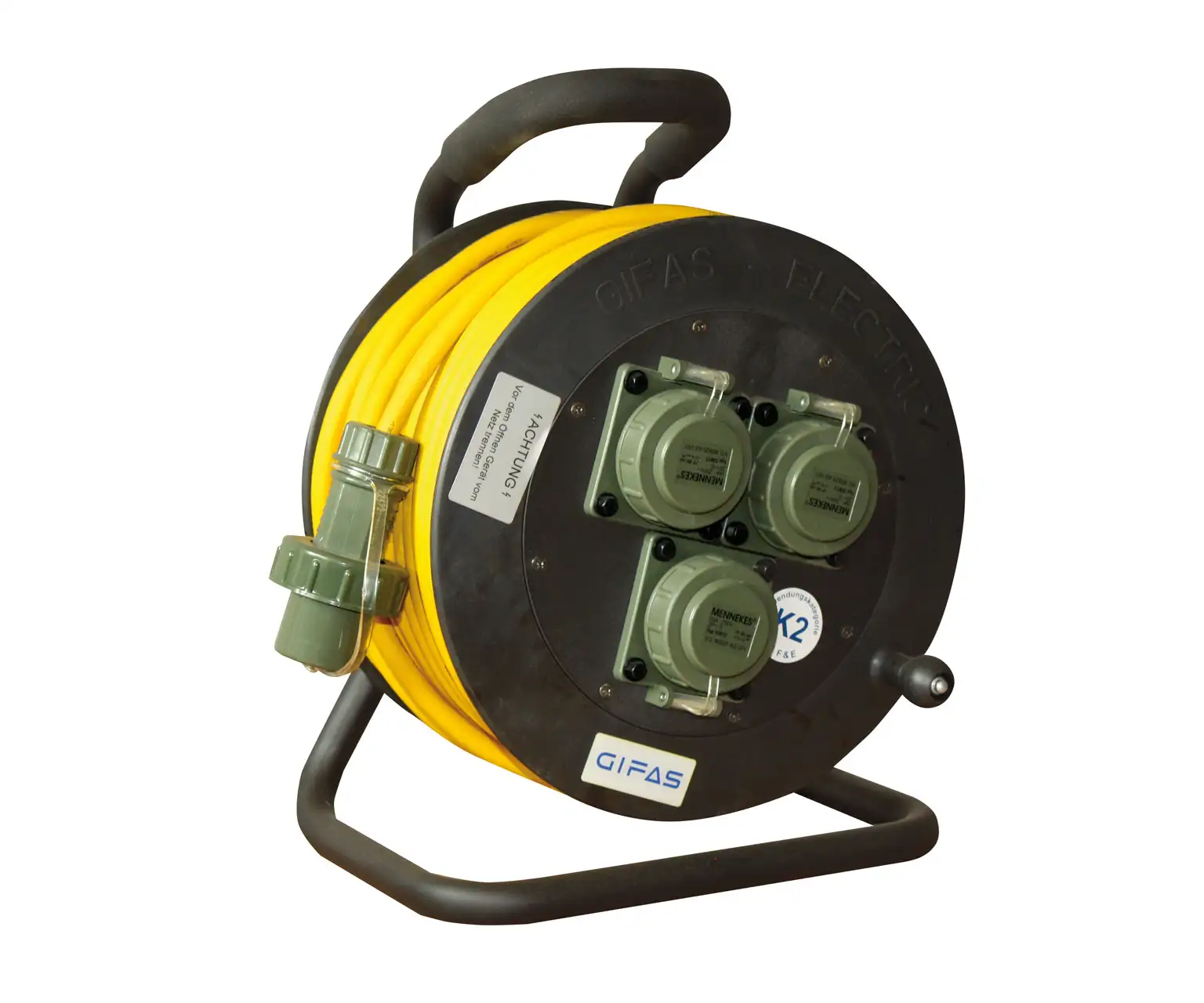 Leitungsroller-Baureihe-502RBOU_Landingpage_Vollgummileitungsroller-fuer-Feuerwehren.jpg LED-Stableuchte mit Haken zum Aufhängen, schwarzem Griff und Anschlusskabel