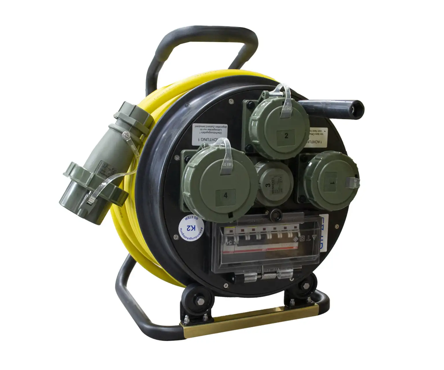 Leitungsroller-Baureihe-503-RGBOU_Landingpage_Vollgummileitungsroller-fuer-Feuerwehren.jpg LED-Stableuchte mit Haken zum Aufhängen, schwarzem Griff und Anschlusskabel