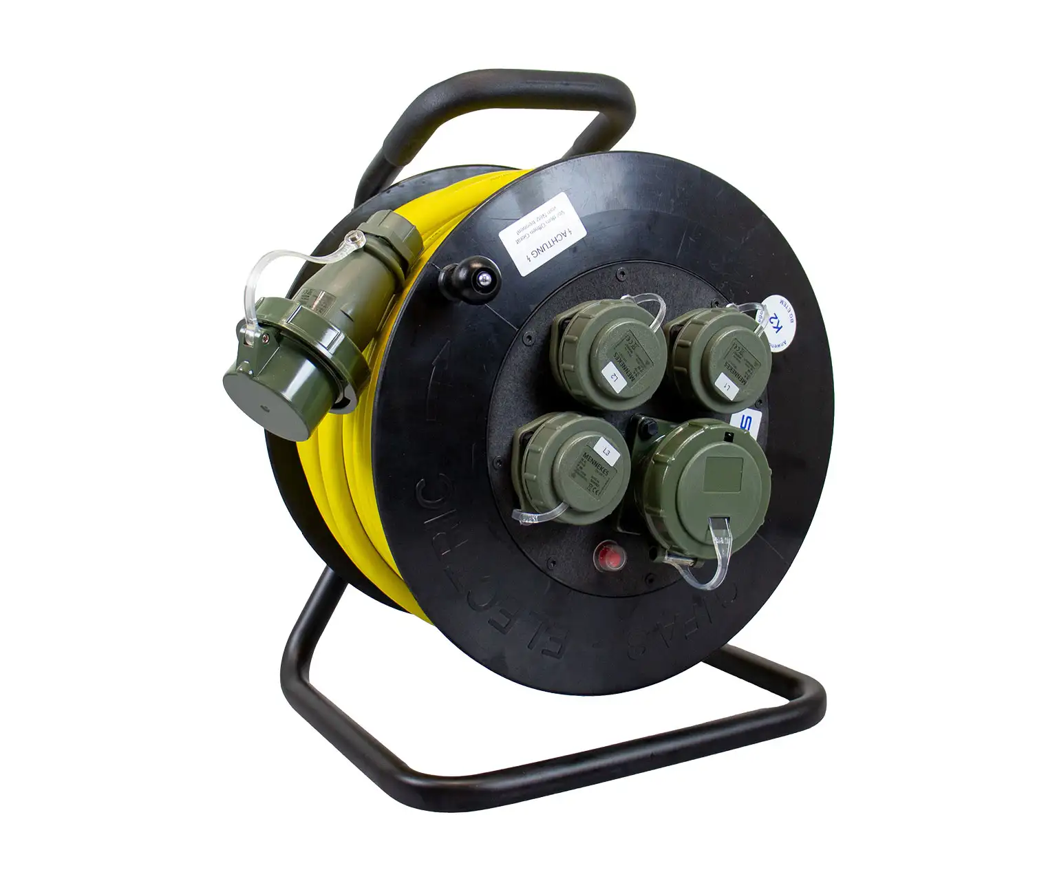 Leitungsroller-Baureihe-503Si_Landingpage_Vollgummileitungsroller-fuer-Feuerwehren.jpg LED-Korbleuchte der Serie 917 mit Schutzgitter, Haken abhängen und Anschlusskabel